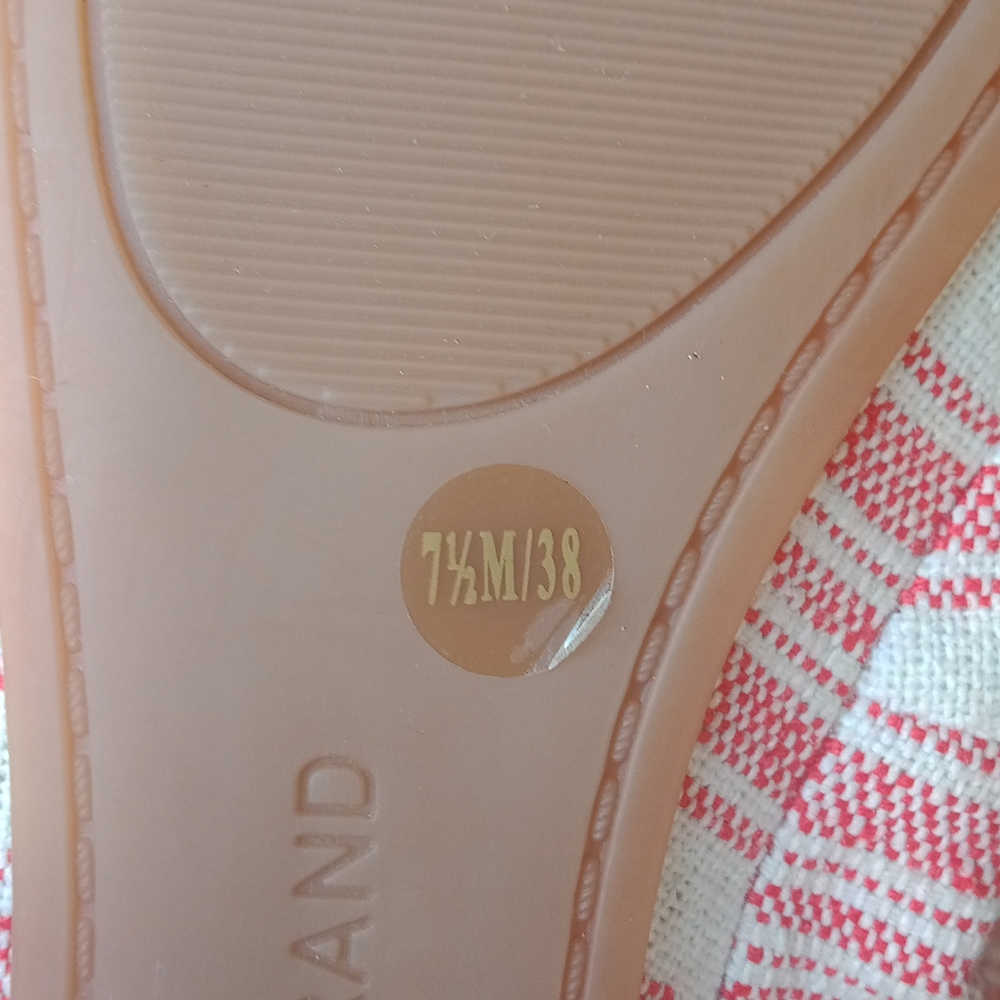 Lucky Brand Red and Cream Emmie Ballet BNWOT size 7.5/38 - Picture 2 of 9